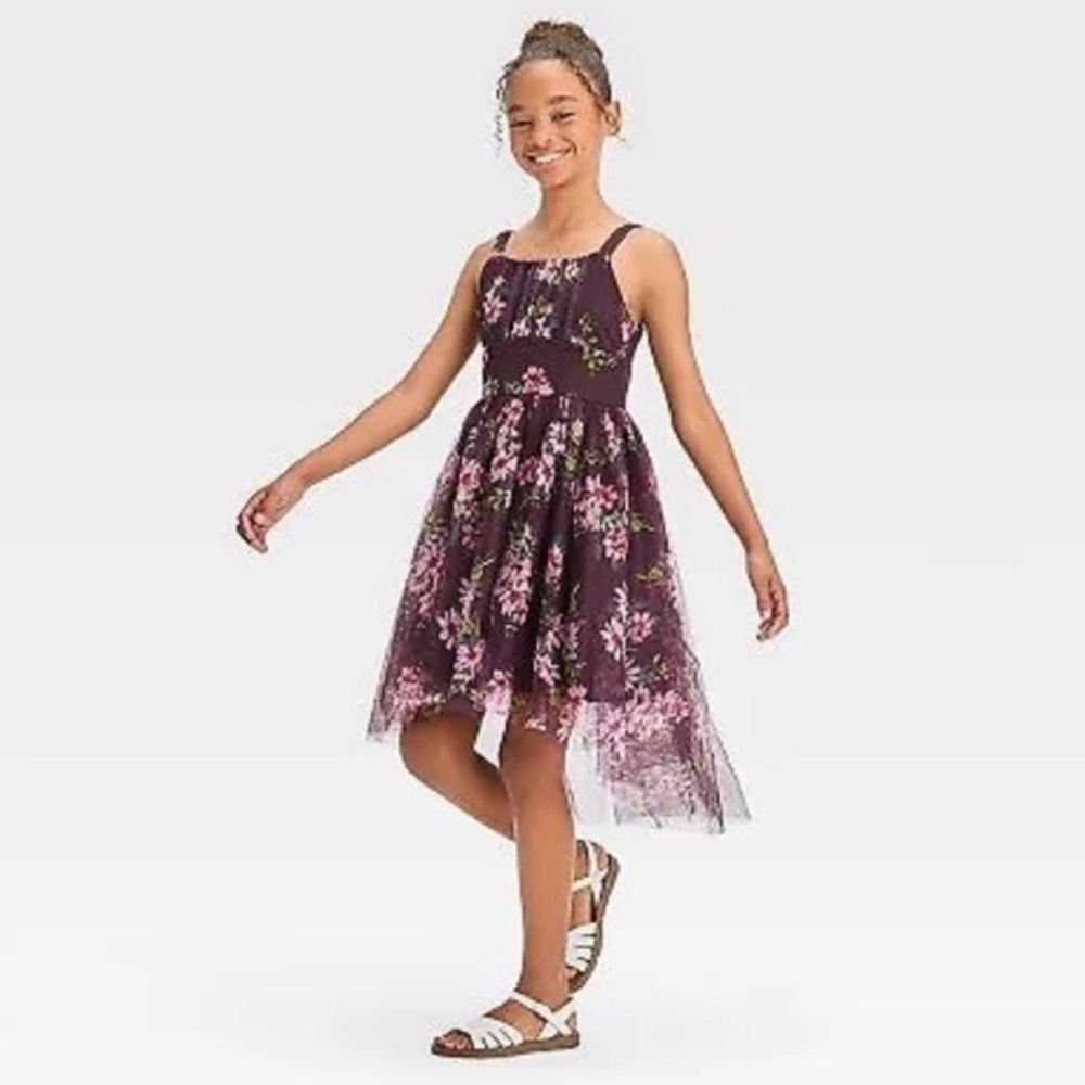 Floral‎ Purple Kids Formal Dress